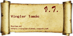 Vingler Tamás névjegykártya